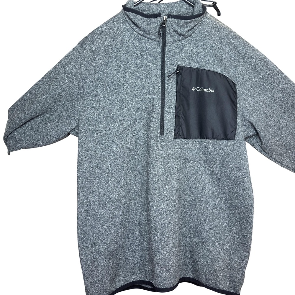 Columbia Pullover Sweater Mens Large Fleece Quarter Zip Pocket Outdoor Hiking